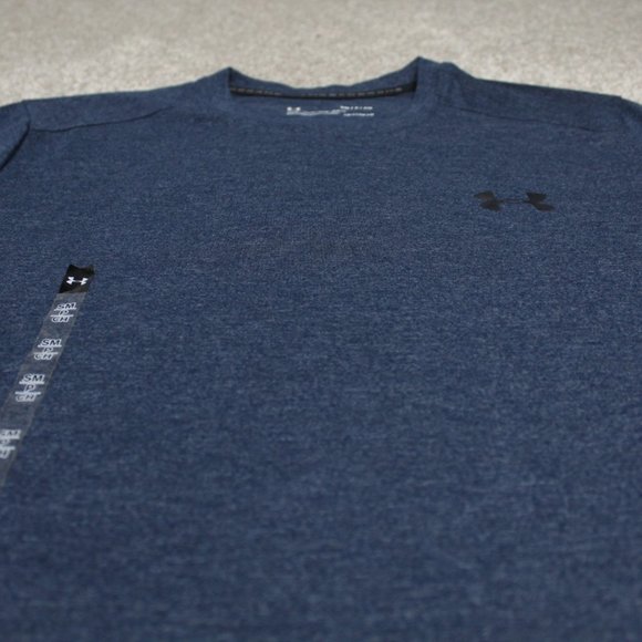Under Armour Threadborne Shirt NWT Mens Small Blue Loose Fit Heatgear Polyester - Picture 5 of 11